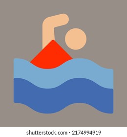 Icon, logo, vector illustration of swimming isolated on gray background. suitable for holidays, sports, swimming pools, patterns, designs and logos.