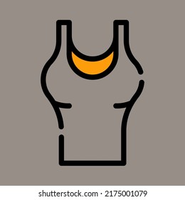 Icon, logo, vector illustration of a tank top isolated on gray background. suitable for holidays, sports, swimming pools, patterns, designs and logos.