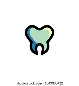 Icon Logo Vector Illustration. Tooth Teeth Health Dentist Clinic Hospital. Outline Style.
