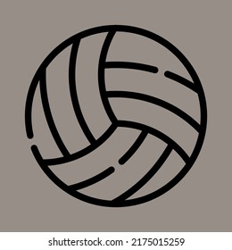 Icon, logo, vector illustration of volleyball isolated on gray background. suitable for sports, schools, patterns, designs and logos.