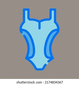 Icon, logo, vector illustration of women's swimsuit isolated with gray background. one piece swimsuit. suitable for clothing, swimming, sports and swimming pools.