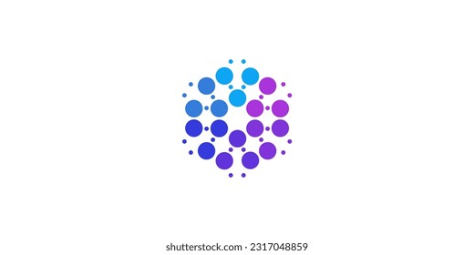 icon logo vector molecules blue techno