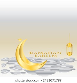 Icono Logo Vector Ramadan Karem fondo gris