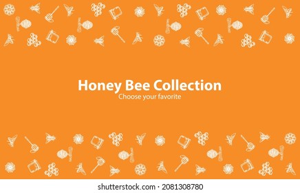 icon logo wallpaper background pattern honey bee hexagon fly flower nature beehive label set vintage organic healthy dessert food vector flat collection wooden liquid sweet insect element design fresh