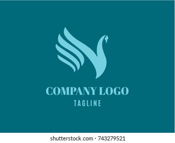 Icon / Logotype. Abtract swan as hand. 