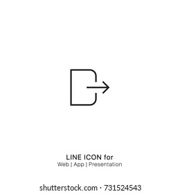 Icon logout, sign out, web graphic design single icon vector