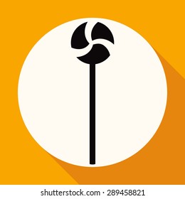 Icon Lollipop on white circle with a long shadow
