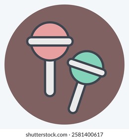 Icon Lollipop. related to Kindergarten symbol. color mate style. design editable