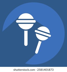 Icon Lollipop. related to Kindergarten symbol. long shadow style. design editable