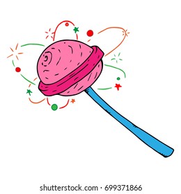 Icon of lollipop. Sweet candy. Vector illustration.