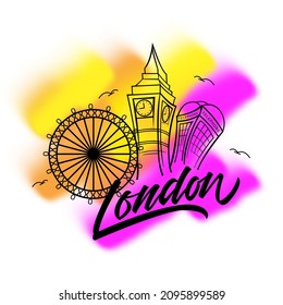 icon of the london city with lettering