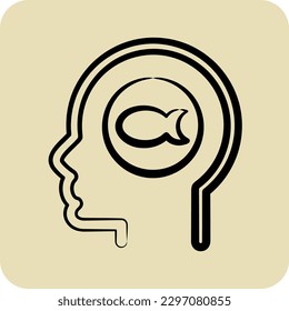 Icon Loneliness. related to Psychology Personality symbol. glyph style. simple design editable. simple illustration