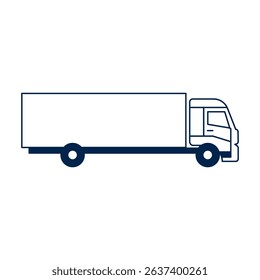 Icon of a long cargo lorry used in bulk freight transport, ideal for logistics, warehouse platforms, and delivery web interfaces.
