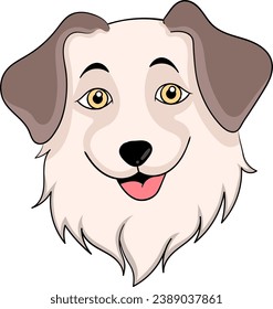 icon of a long haired brown cream dog's head sticking out its tongue