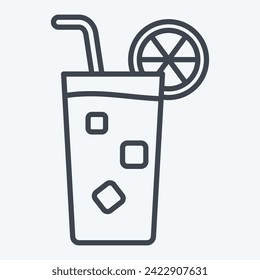 Icon Long Island. related to Cocktails,Drink symbol. line style. simple design editable. simple illustration