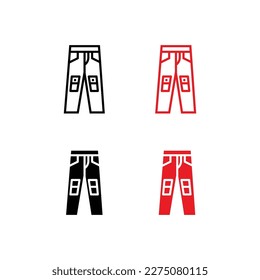 Icon long jeans set vector