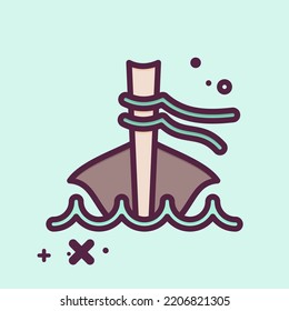 Icon Long Tail Boat. related to Thailand symbol. MBE style. simple design editable. simple illustration. simple vector icons. World Travel tourism. Thai