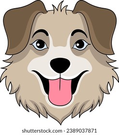 icon of a long-haired brown dog's head sticking out its tongue