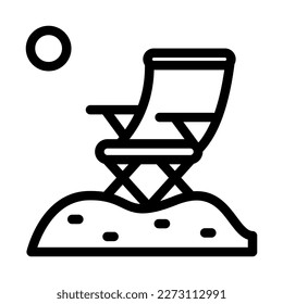 Icon longue chair, beach, Holyday. editable file and color.