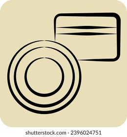 Icon Loose Powder. related to Cosmetic symbol. hand drawn style. simple design editable. simple illustration