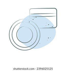 Icon Loose Powder. related to Cosmetic symbol. Color Spot Style. simple design editable. simple illustration