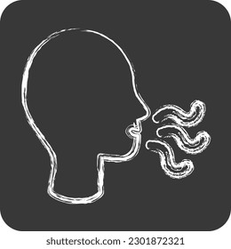 Icono Pérdida De Olor. adecuado para el símbolo de la gripe. estilo tiza. diseño simple editable. vector de plantilla de diseño