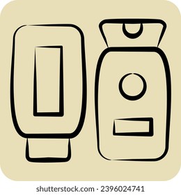 Icon Lotion. related to Cosmetic symbol. hand drawn style. simple design editable. simple illustration