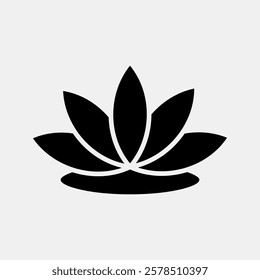 Icon lotus. Beautiful flowers elements. Icon in glyph style.