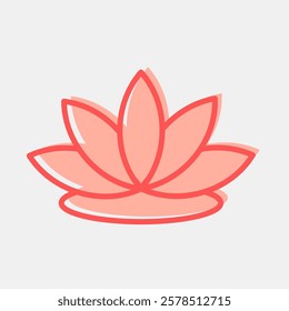 Icon lotus. Beautiful flowers elements. Icon in two tone style.