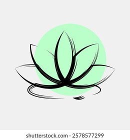 Icon lotus. Beautiful flowers elements. Icon in color spot style.