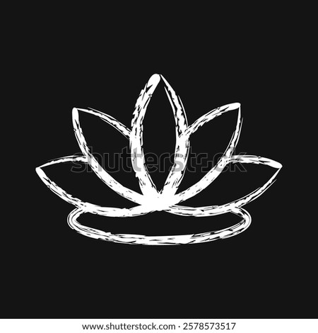 Icon lotus. Beautiful flowers elements. Icon in chalk style.