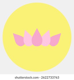 Icon lotus. Buddhism and vesak elements. Icon in color mate style.