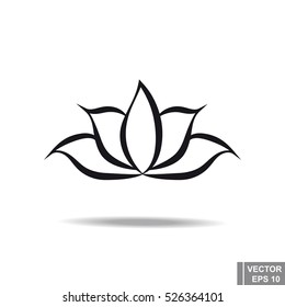 Icon lotus isolated on white background. Relax. Spa treatments.