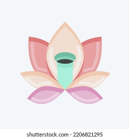 Icon Lotus. related to Thailand symbol. flat style. simple design editable. simple illustration. simple vector icons. World Travel tourism. Thai