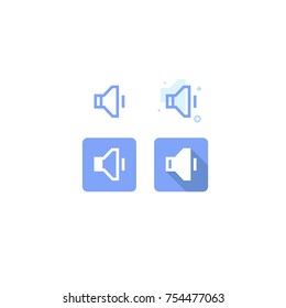 icon Loudspeaker blue vector on white background. logo. web. Symbols. design.  illustration