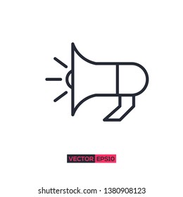 Icon loudspeaker or megaphone graphic design. Stock vector illustration flat design style isolated on white background