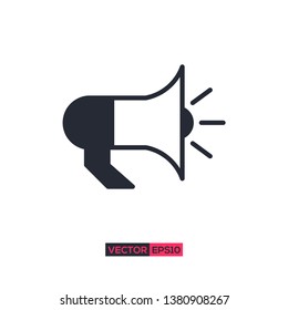 Icon loudspeaker or megaphone graphic design. Stock vector illustration flat design style isolated on white background