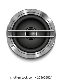 Icon loudspeaker vector. Audio loud speaker. Stereo, sound, radio, volume, dolby illustration.