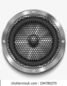 Icon loudspeaker vector. Audio loud speaker. Stereo, sound, radio, volume, dolby illustration. svg