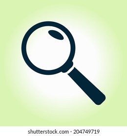 Icon of loupe. Search button .Magnifying glass. Flat design style. Vector EPS10.