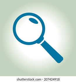 Icon of loupe. Search button .Magnifying glass. Flat design style. Vector EPS10.