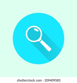 Icon of loupe. Search button .Magnifying glass. Flat design style. Vector EPS10.