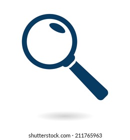 Icon of loupe. Search button .Magnifying glass. Flat design style. Vector EPS10.