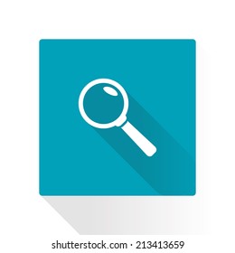 Icon of loupe. Search button .Magnifying glass. Flat design style. Vector EPS10.