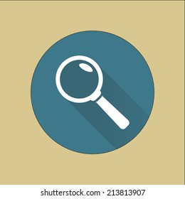 Icon of loupe. Search button .Magnifying glass. Flat design style. Vector EPS10.