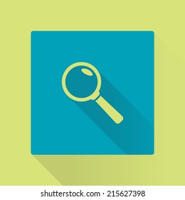 Icon of loupe. Search button .Magnifying glass. Flat design style. Vector EPS10.
