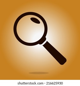 Icon of loupe. Search button .Magnifying glass. Flat design style. Vector EPS10.
