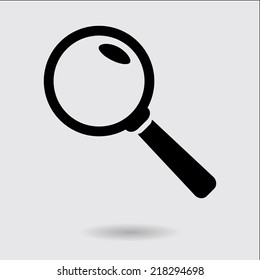 Icon of loupe. Search button .Magnifying glass. Flat design style. Vector EPS10.