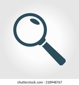 Icon of loupe. Search button .Magnifying glass. Flat design style. Vector EPS10.