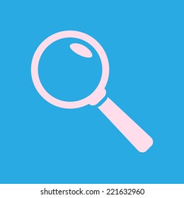 Icon of loupe. Search button .Magnifying glass. Flat design style. Vector EPS10.